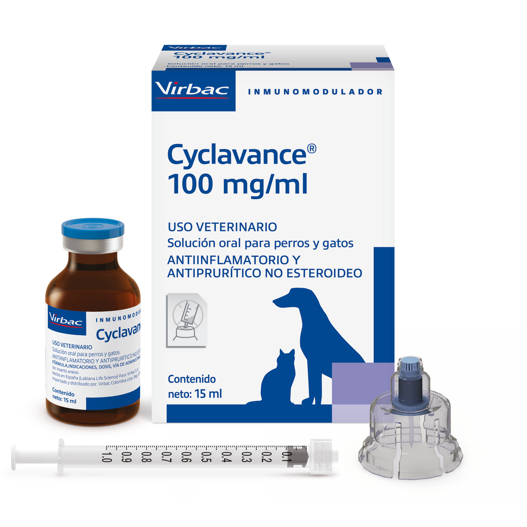 Cyclavance Antinflamatorio y Antiprurítico no esteroideo para Perros y Gatos para el tratamiento de dermatopatías alérgicas