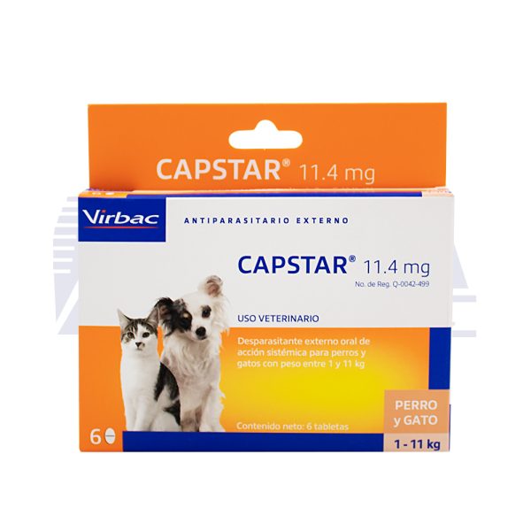 Capstar Desparasitante Externo oral 6 tabletas de acción sistémica para Perros y Gatos