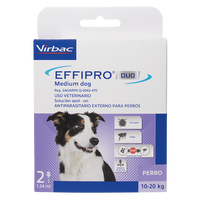 Effipro Duo 2 Pipetas para Perro Antiparasitario contra pulgas y garrapatas