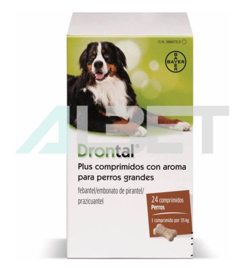 Drontal Perro 35 Kg 24 Tabletas Desparasitante Nematicida Elanco